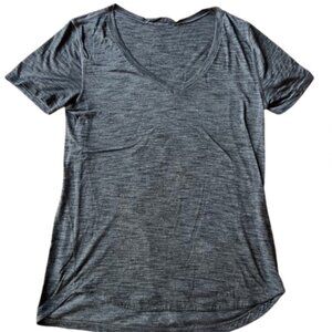 Lululemon Gray V-Neck Swiftly Tech Short Sleeve T-Shirt | Heathered Performance